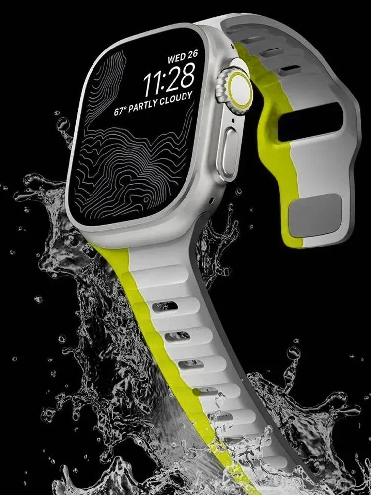 Silicone sport band for Apple Watch 49mm 45mm 44mm 46mm 42mm 40mm 41mm Correa band Apple Watch Series 9 8 7 6 5 SE Ultra 3 2 1