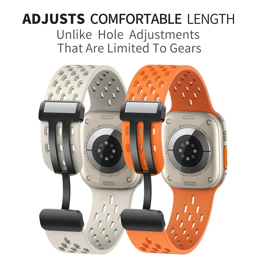 Magnetic band For Apple Watch Ultra 2 band 49mm 44mm 45mm 40mm 41mm 42mm 46mm 45mm Silicone band Apple Watch Series 10 9 7 8 SE 6 5