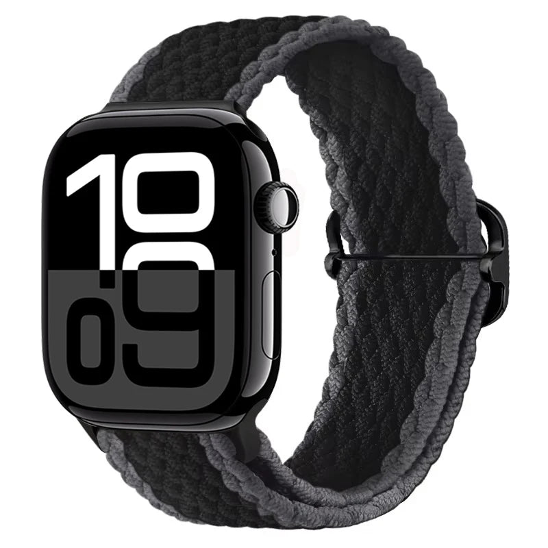 Braided Nylon band For Apple Watch Ultra 49mm 46mm 45mm 44mm 42mm 41mm 40mm Elastic band Apple Watch 11 10 9 8 7 SE 4 5 6 Belt