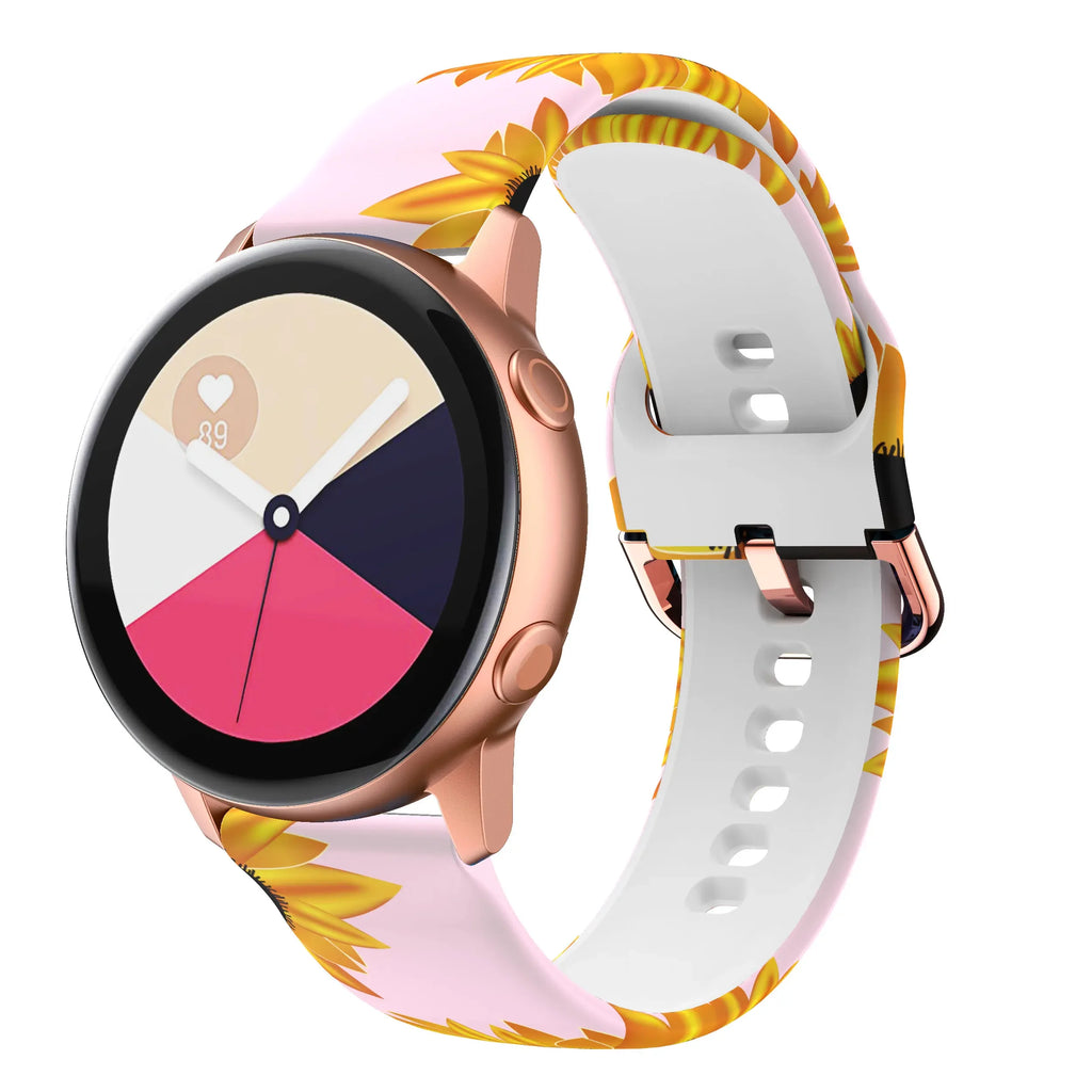 20mm/22mm strap For Samsung Galaxy watch 7/4/6/5 pro/Classic Active Printing Silicone bracelet For Amazfit GTR/GTS 4-2 mini band