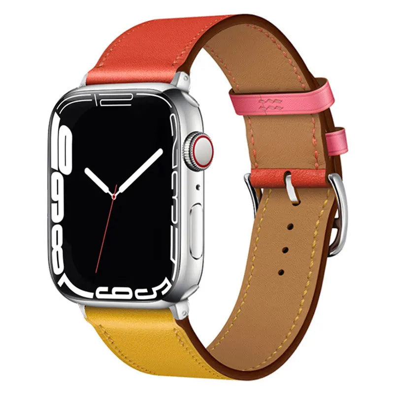 Leather Watch band for Apple Watch band 46mm 44mm 49mm 45mm 42mm 40mm 38mm 41mm band Apple Watch Series 10 Ultra 9 8 7 6 5 4 3 SE