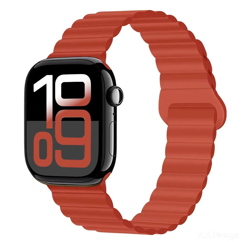 Silicone band for Apple Watch Ultra 3 2 1 49mm 11 10 42mm 46mm Magnetic band for Series 9 8 7 6 5 4 SE3 41mm 45mm 44mm 40mm