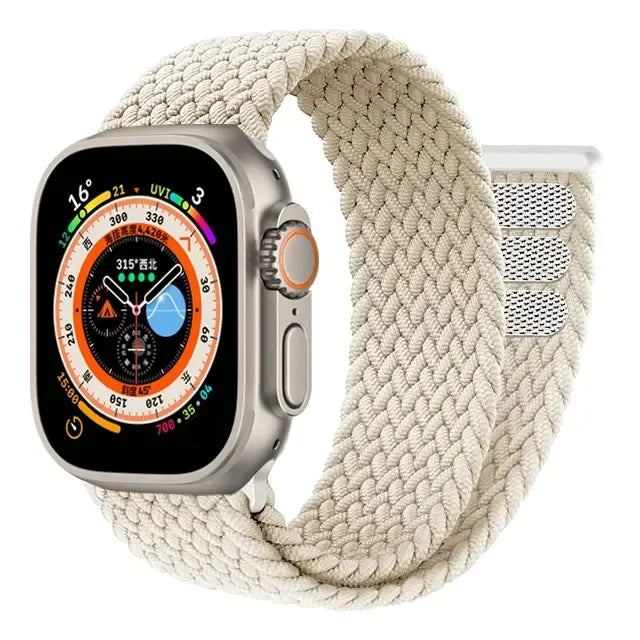 Braided Solo Loop For Apple Watch band 44mm 40mm 45mm 41mm 42mm Ultra 2 49mm correa band Apple Watch Series 9 7 3 5 SE 6 8 band