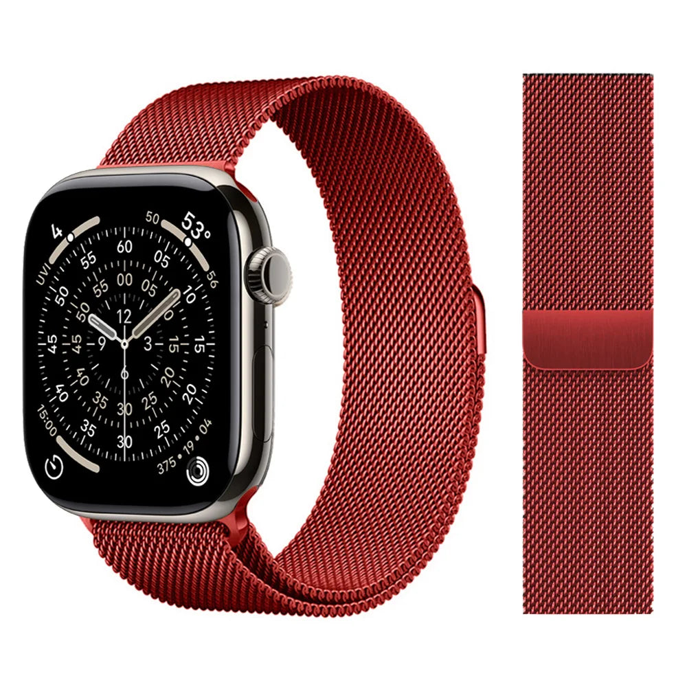 For Apple Watch band 11 10 9 8 SE 46mm 42mm 44mm 45mm Ultra 3 2 49mm 41mm Milanese Loop metal band correa Apple Watch bands