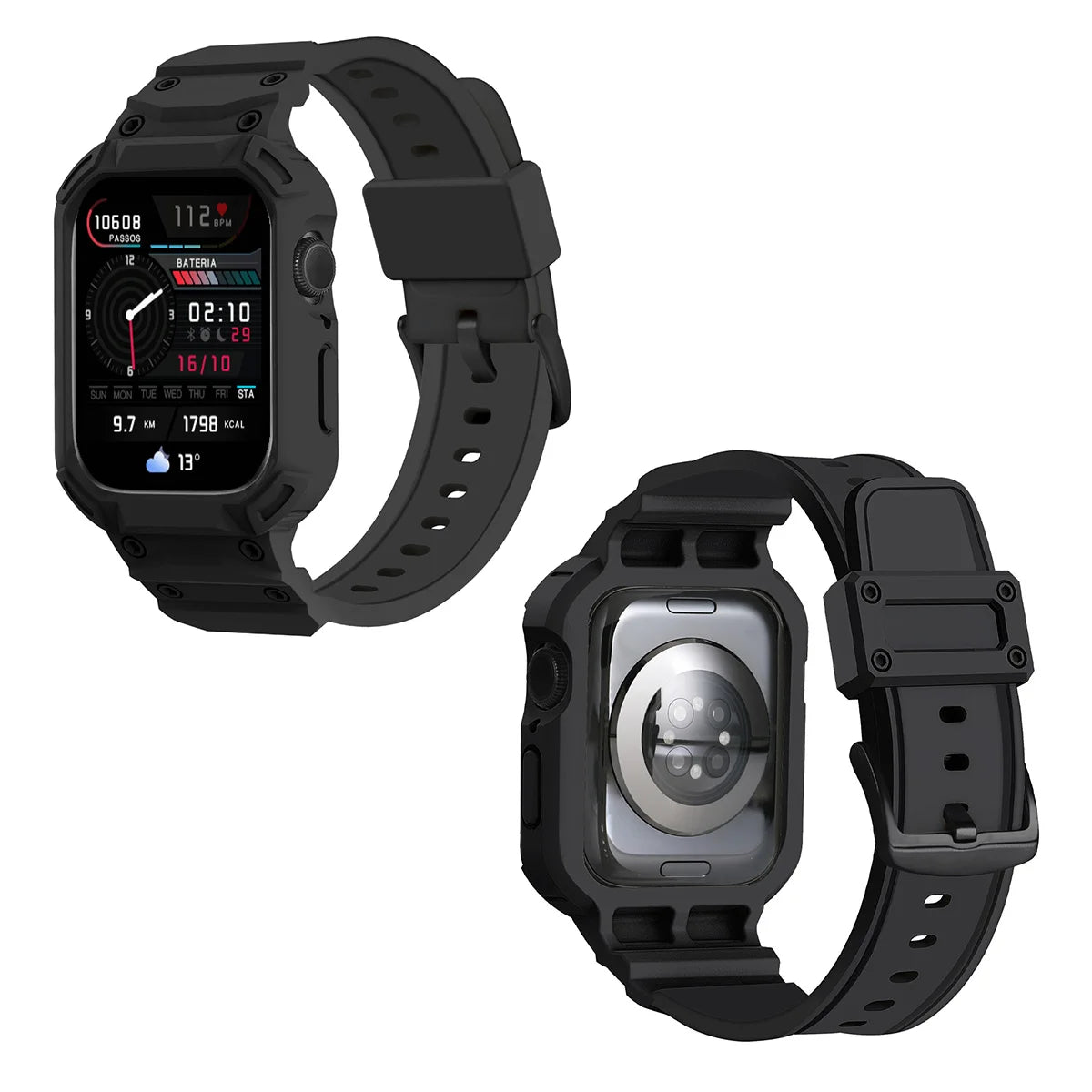 For Apple Watch Series 10 46mm 42mm Sport Protective Replacement Wristband Apple Watch Series 10 Retrofits band Case One piece