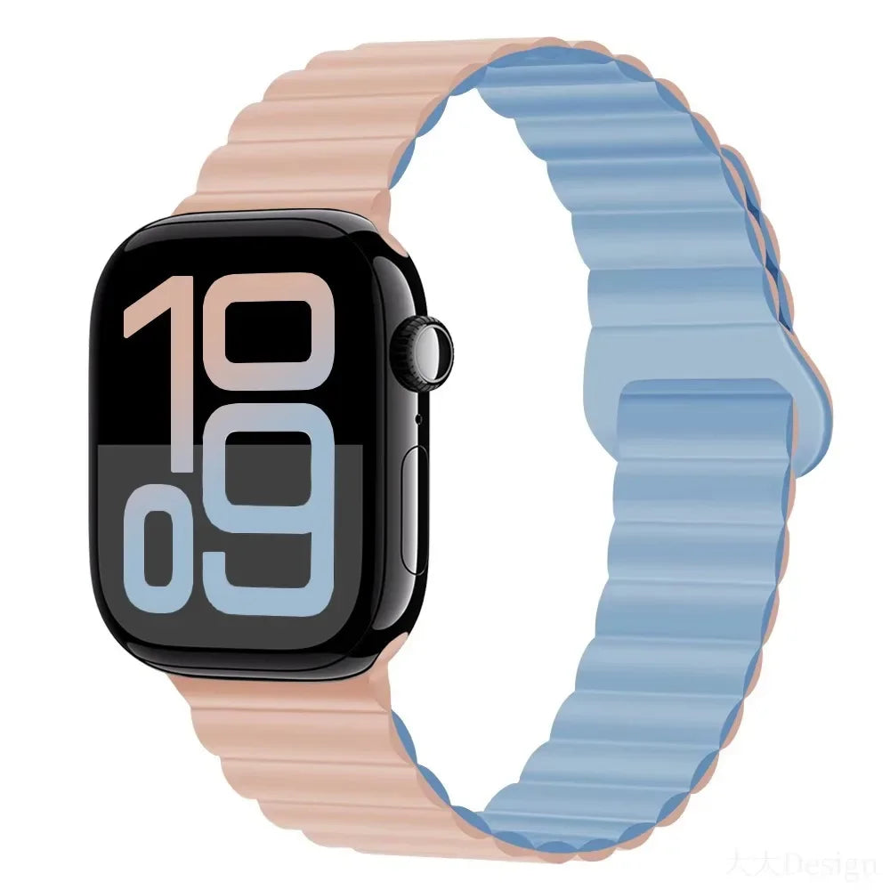 Silicone band for Apple Watch Ultra 3 2 1 49mm 11 10 42mm 46mm Magnetic band for Series 9 8 7 6 5 4 SE3 41mm 45mm 44mm 40mm