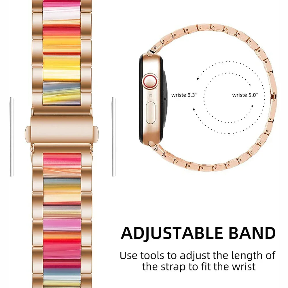 Women Resin band for Apple Watch Ultra 3 2 49mm 11 10 42mm 46mm 9 8 41mm 45mm Luxury band for Apple Watch 6 5 SE 40mm 44mm Band