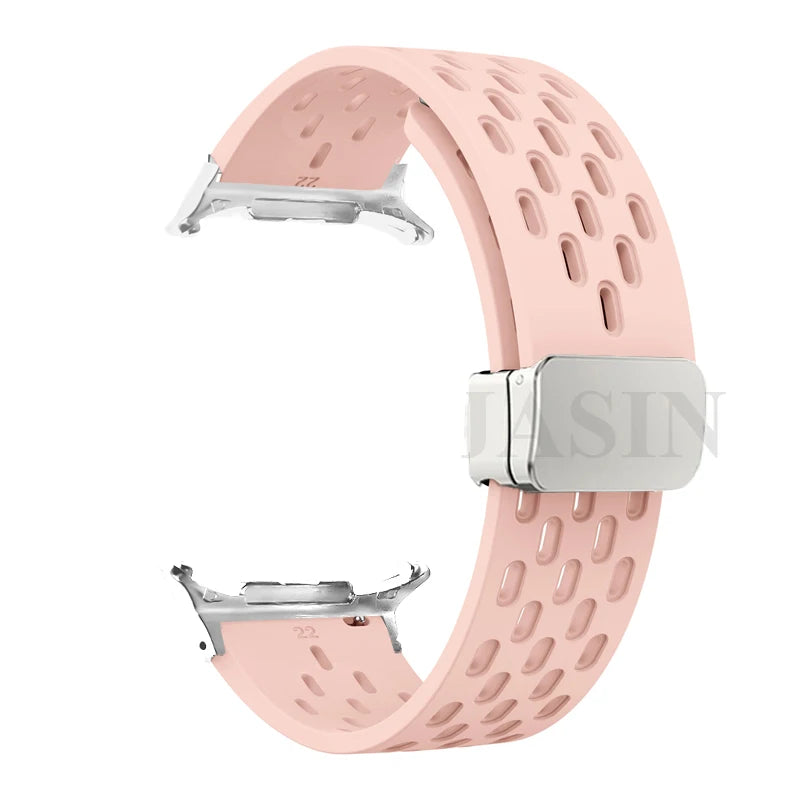Silicone Strap for Samsung Galaxy Watch 8 40mm 44mm 8 Classic 46mm Magnetic Buckle Band Breathable Watchband No Gaps Bracelet