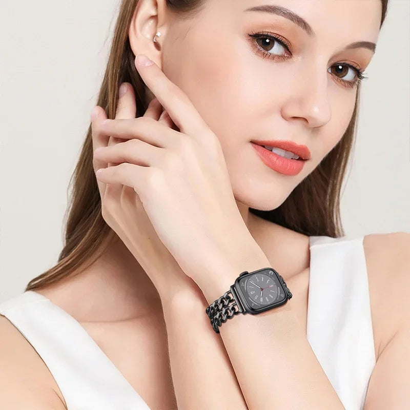 Link band for Apple Watch band Ultra 2 49mm 40mm 44mm 41mm 45mm metal Stainless steel Apple Watch band Series 9 8 7 SE 6 5 4 3