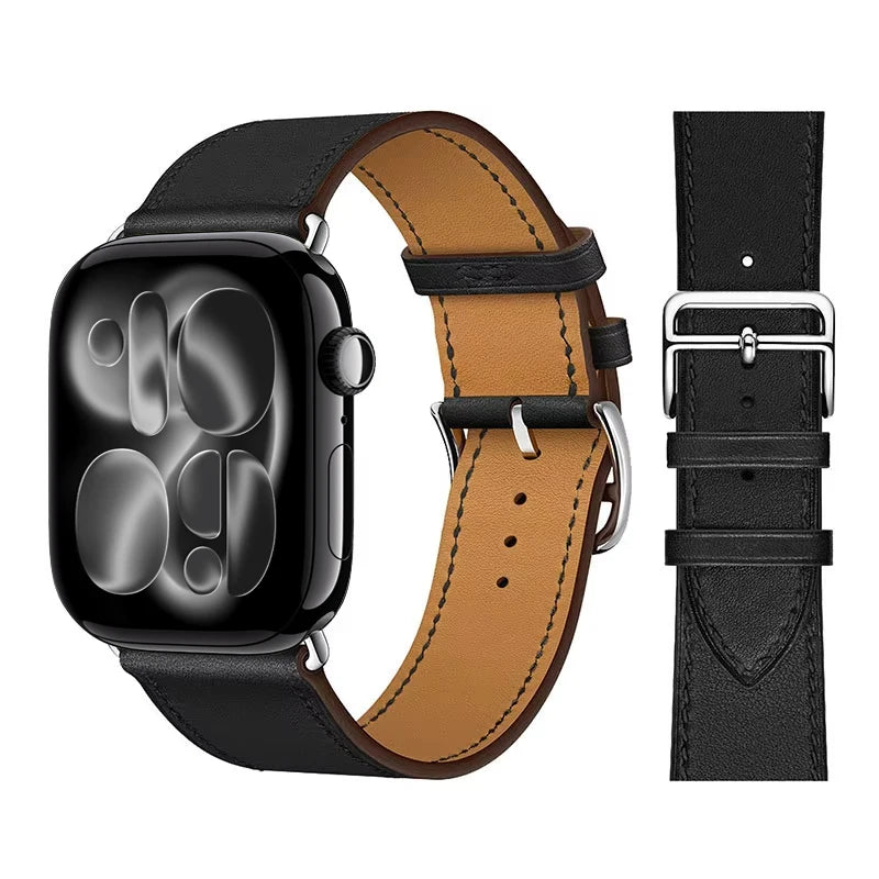 Leather watch band for Apple Watch 11 band 46mm 42mm 44mm 40mm 41mm 45mm 49mm 38mm band Apple Watch Series 10 Ultra3 9 8 7 6 5 SE 3