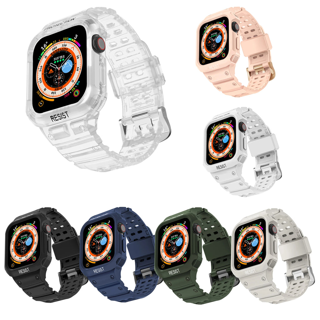 For Apple Watch 45mm 44mm 42mm 41mm 40mm Apple Watch Series 9 8 7 6 5 SE 4 3 2 1 band , Sport Protective Replacement Wristband