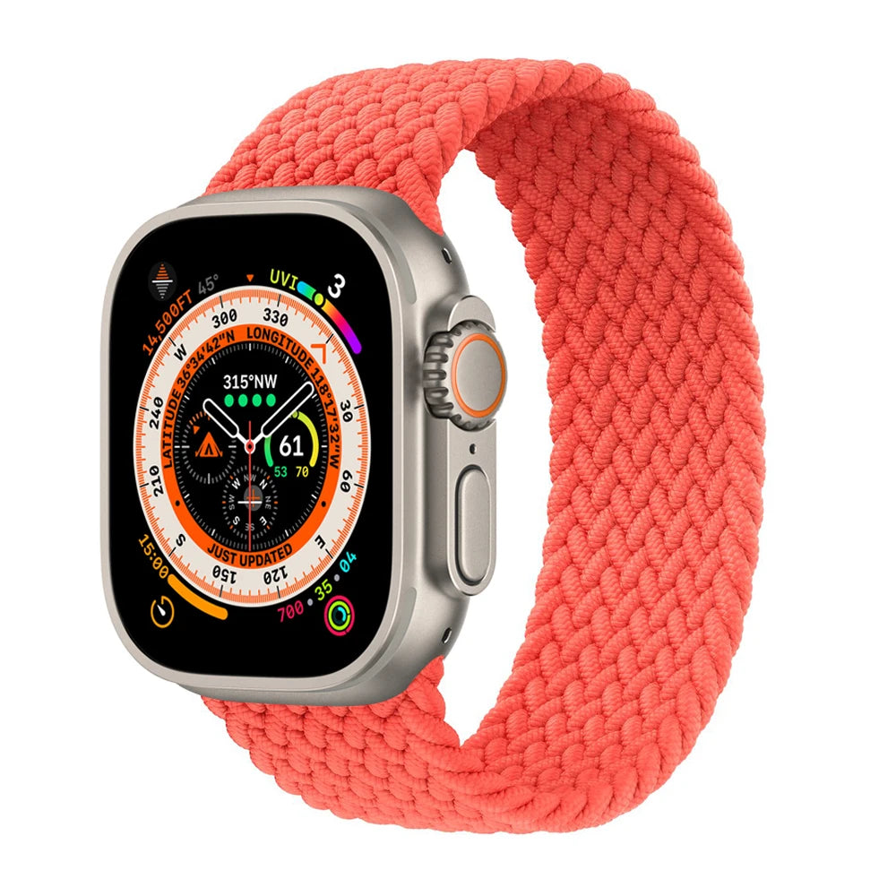 Braided Solo Loop For Apple Watch band 44mm 40mm 45mm 41mm 49mm 42mm 46mm band Apple Watch Series 10 9 SE 8 7 6 5 4 Ultra 2 Band