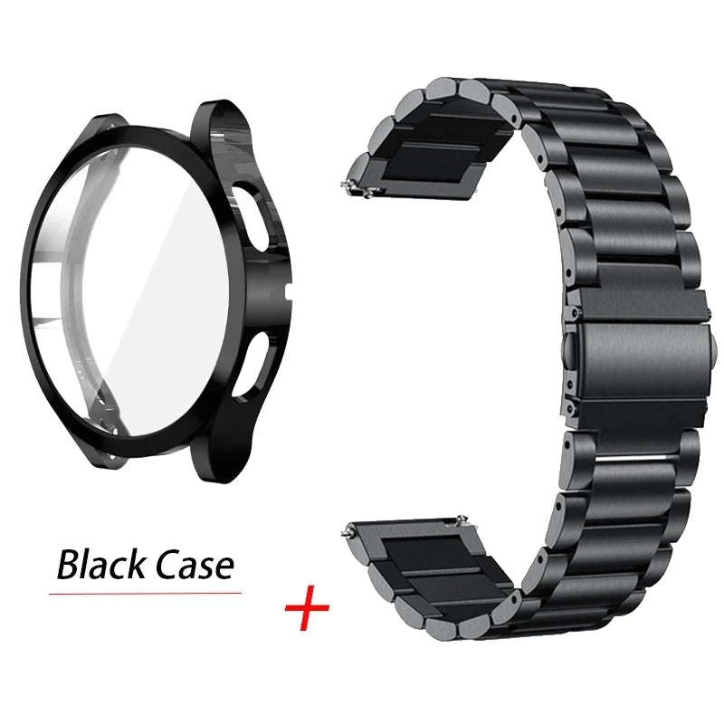 Strap+Screen Case Protector For Samsung Galaxy Watch 7 6 5 4 40mm 44mm Band Cover For Samsung Galaxy Watch 7 44mm Metal Bracelet