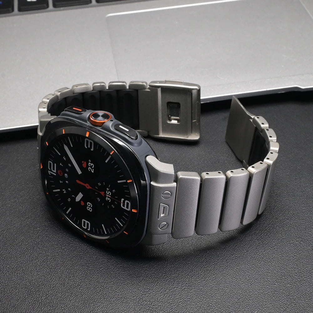 Titanium Watchband for Samsung Galaxy Watch Ultra 2025 47mm Luxury Rubber Strap for GALAXY WATCH ULTRA 47mm 2024 Men Metal Band