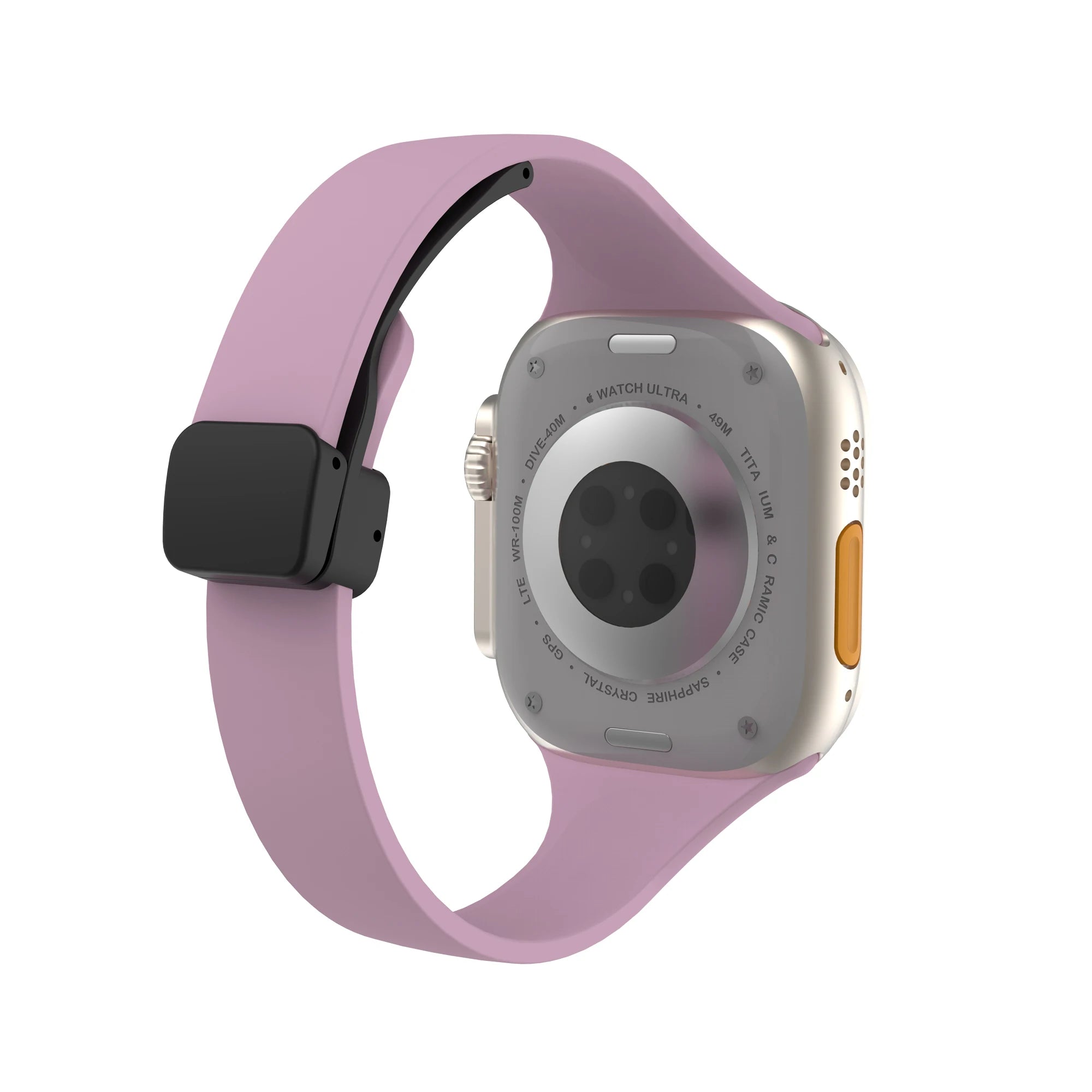 Women Slim Silicone band Magnetic Buckle band For Apple Watch Ultra 2 49mm 45mm 41mm 44mm 42mm 40mm 38mm 9 8 7 SE 6 5 4