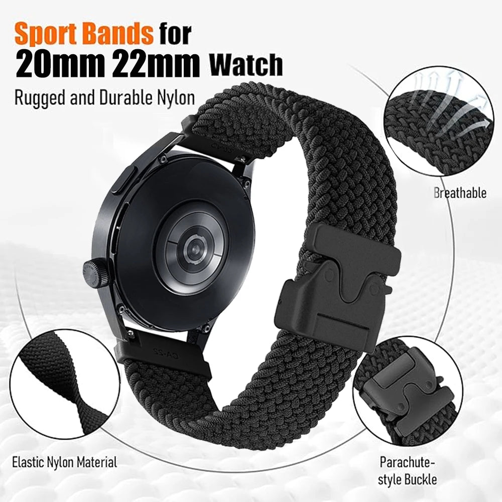 20mm 22mm Parachute Straps For Galaxy Watch Band 7/FE/6/5/pro/4/Classic/active 2/Gear s3 correa Bracelet Huawei watch GT 5 4 3 2
