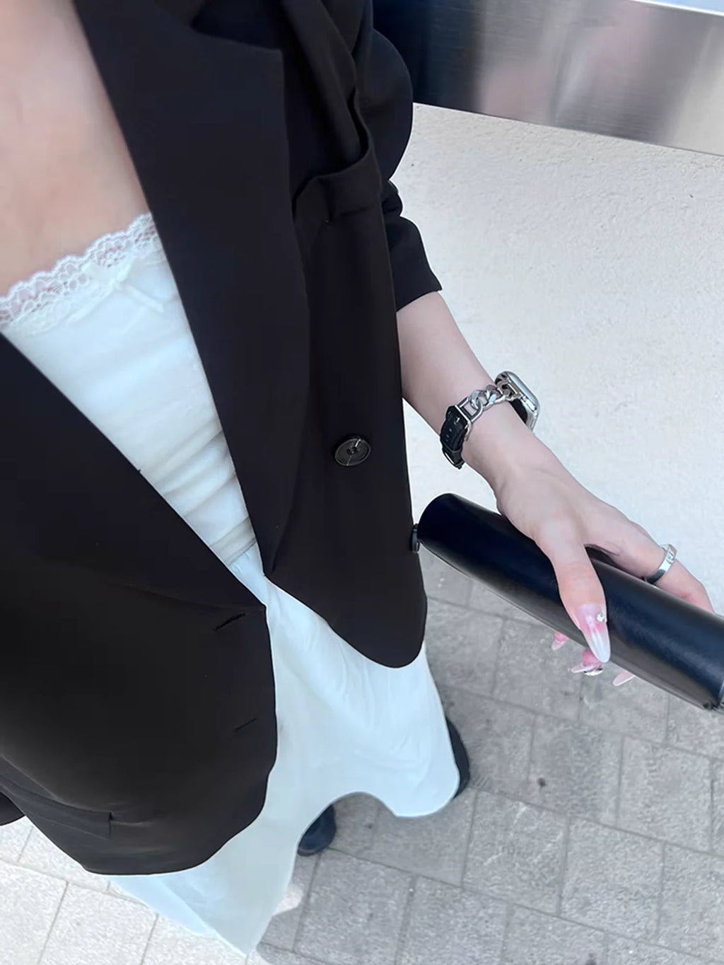 Metal link Elegant Slim Leather loop for Apple Watch band For Women Correa Thin for Apple Watch band