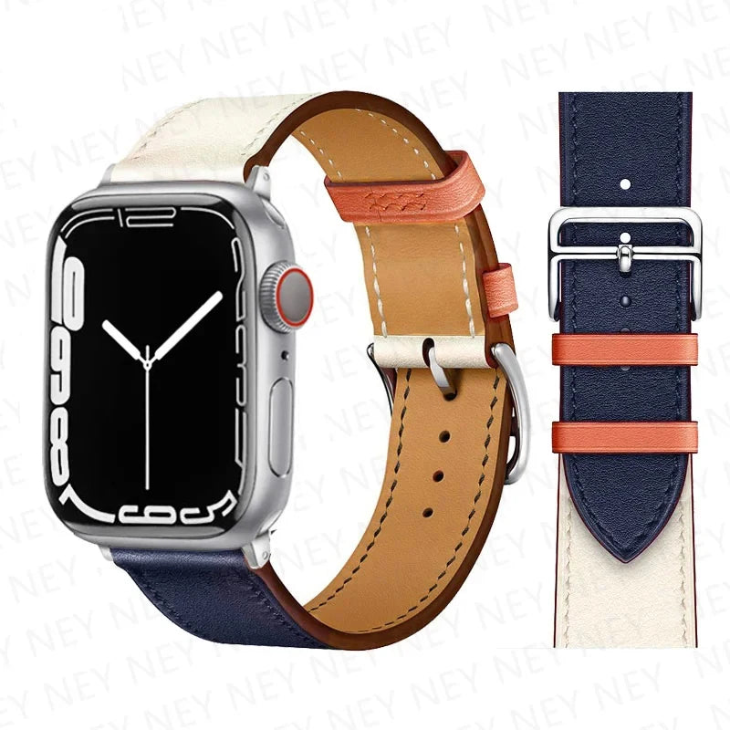 Leather Watch band for Apple Watch band 46mm 44mm 49mm 45mm 42mm 40mm 38mm 41mm band Apple Watch Series 10 Ultra 9 8 7 6 5 4 3 SE