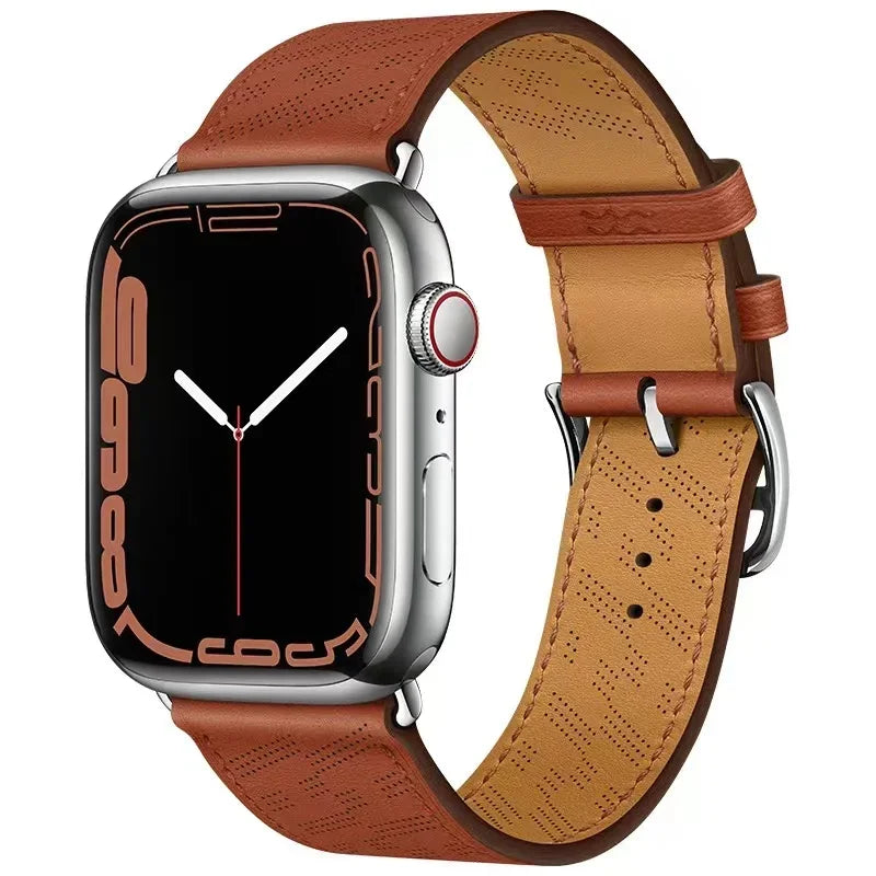 Leather band For Apple Watch Ultra 2 49mm 9 8 7 45mm 41mm High quality business wristband For Apple Watch 6 5 4 3 SE 44mm 40mm 42mm