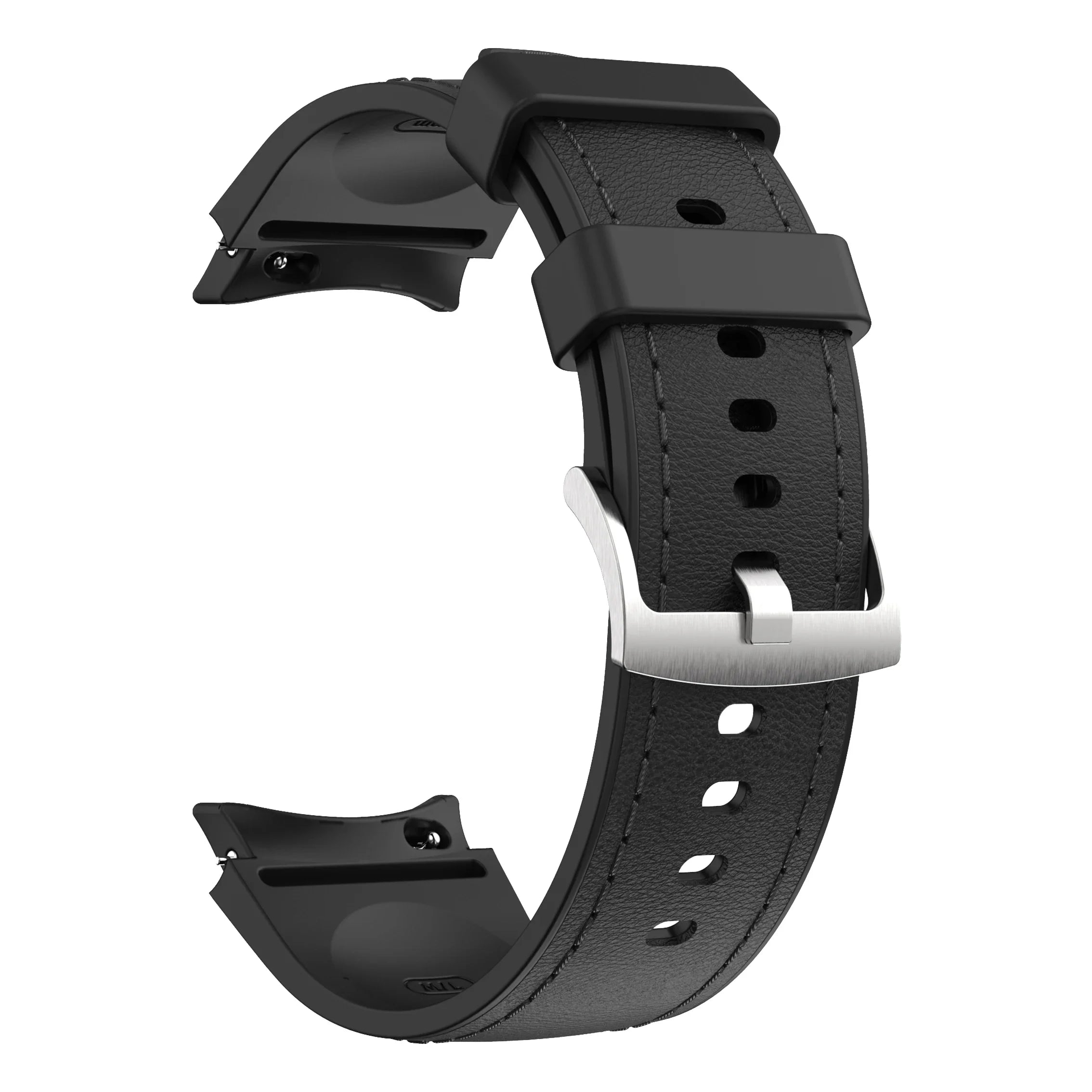 Silicone+Leather Strap for Samsung Galaxy Watch 7 6 5 4 FE 40mm 44mm No Gap Bracelet Band Watch 6 4 Classic 43/47mm 42/46mm Belt