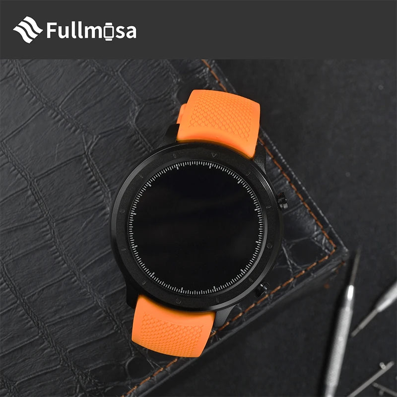 Rubber 20mm Watch Band 22mm Watch Band Silicone No Gaps Strap for Samsung Galaxy Watch 46mm Huawei Watch GT4 46mm Amazif Garmin