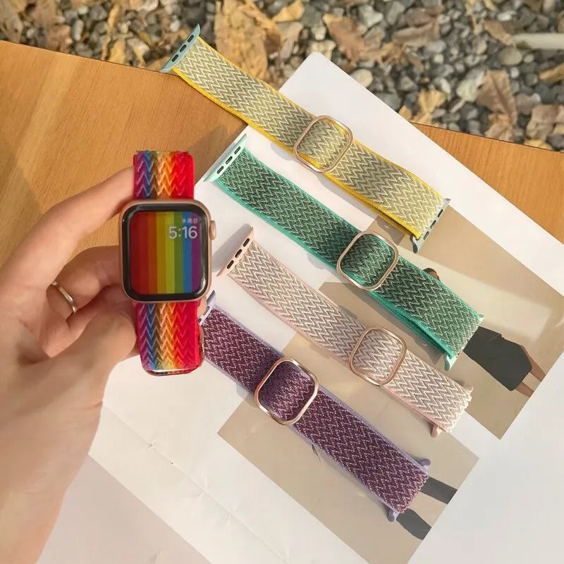Nylon Elastic Solo Loop for Apple Watch Ultra 49mm band 45mm 44mm 46mm 41mm Scrunchie Adjustable band Apple Watch serie 6 7 8 9 10