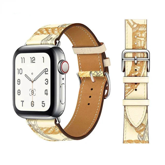 Leather band For Apple Watch Ultra 2 49mm 9 8 7 45mm 41mm High quality business wristband For Apple Watch 6 5 4 3 SE 44mm 40mm 42mm