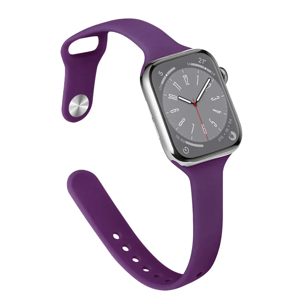 Slim band for Apple Watch band 44mm 40mm 38mm 42mm Ultra 49mm Silicone band correa Apple Watch Series 6 SE 5 4 3 7 8 45mm 41mm