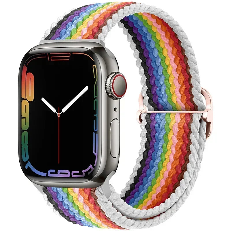 Braided Nylon band for Apple Watch band Ultra 2 49mm Series 10 46mm 42mm 44mm 40mm 41mm Adjustable band Apple Watch 9 8 7 6 SE 5 4