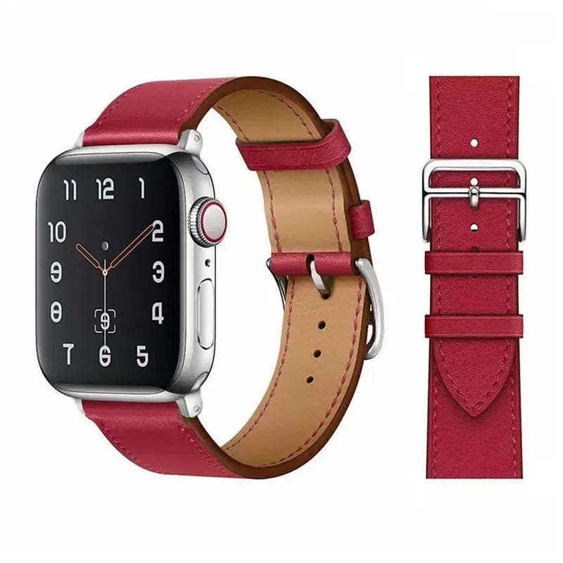 Leather band for Apple Watch 10 band 49mm 44mm 45mm 42mm 46mm 40mm 41mm Woman Man band Apple Watch Series 9 8 7 6 5 4 3 SE Band