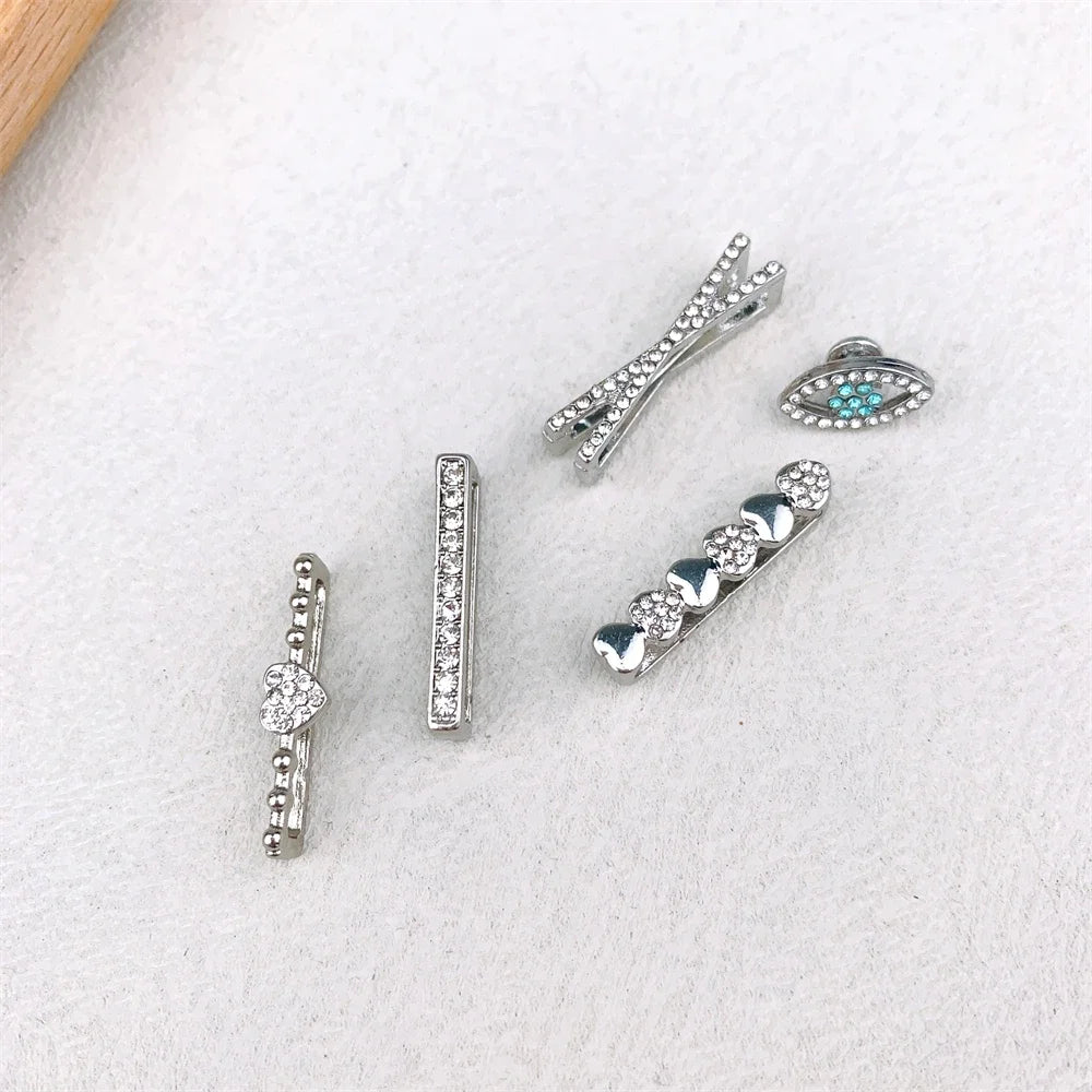 5pcs Decoration Ring For Apple Watch band Series 10 8 7 9 6 Diamond Jewelry Charms for Samsung Huawei Silicone band accessories