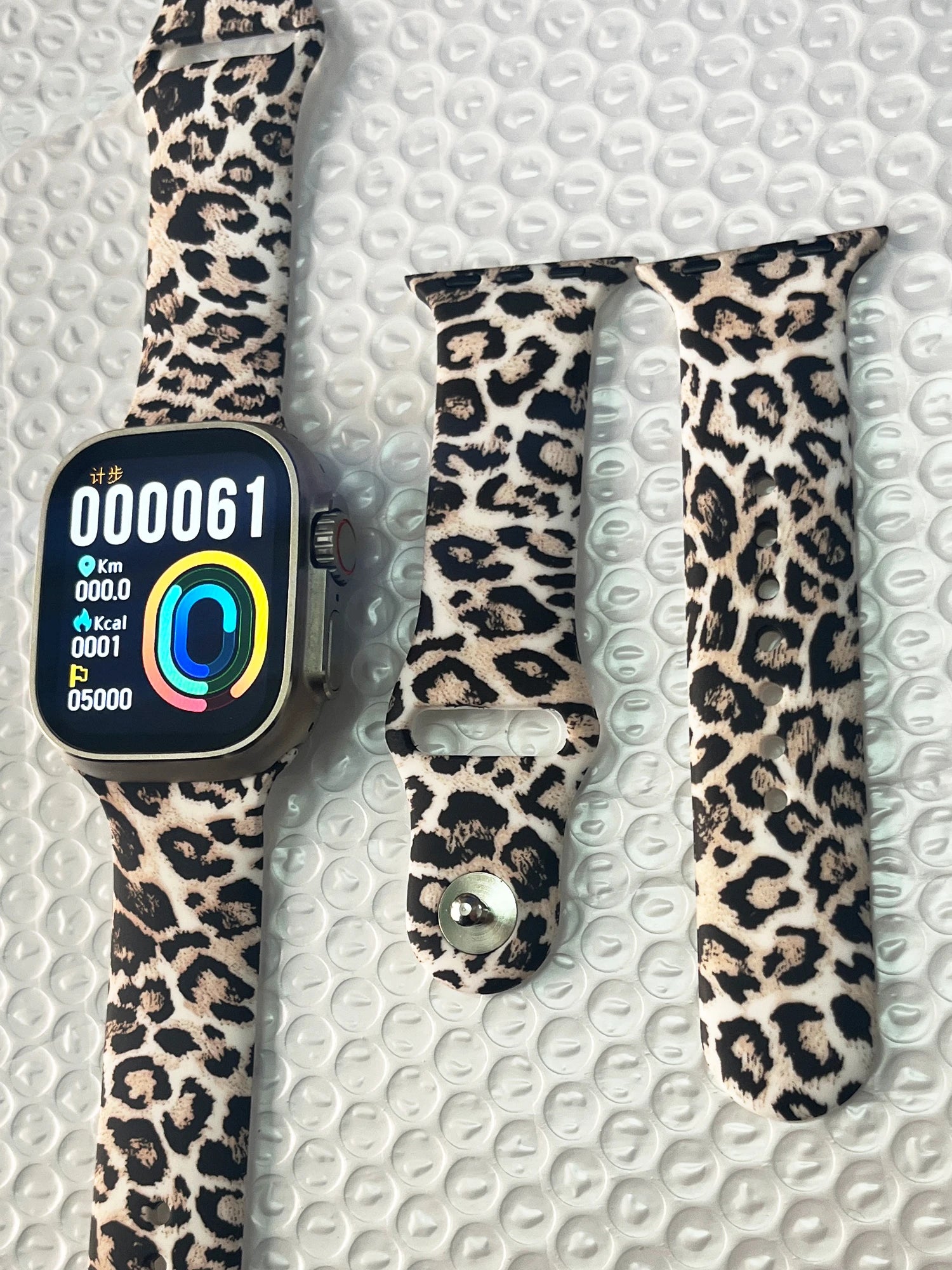 Silicone band For Apple Watch Ultra band 49mm 46mm 45mm 44mm Zebra pattern correa band Apple Watch Series 11 10 9 8 7 Watchbands