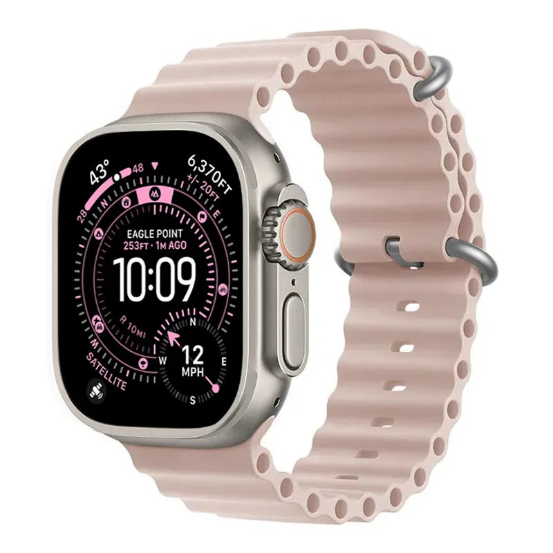 Ocean band for Apple Watch Ultra 3 2 49mm 45mm 46mm 42mm 44mm 40mm Silicone sport band correa Series 11 10 9 7 8 6 SE3 band