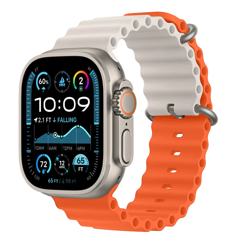 Ocean band for Apple Watch Ultra 3 2 band 49mm 46mm 44mm 40mm 45mm 41mm 42mm Correa band Apple Watch Series 11 10 9 SE 8 7 6 5 4