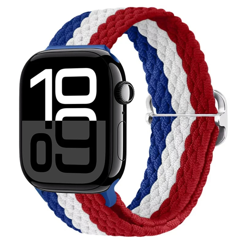Braided Nylon band For Apple Watch Ultra 49mm 46mm 45mm 44mm 42mm 41mm 40mm Elastic band Apple Watch 11 10 9 8 7 SE 4 5 6 Belt