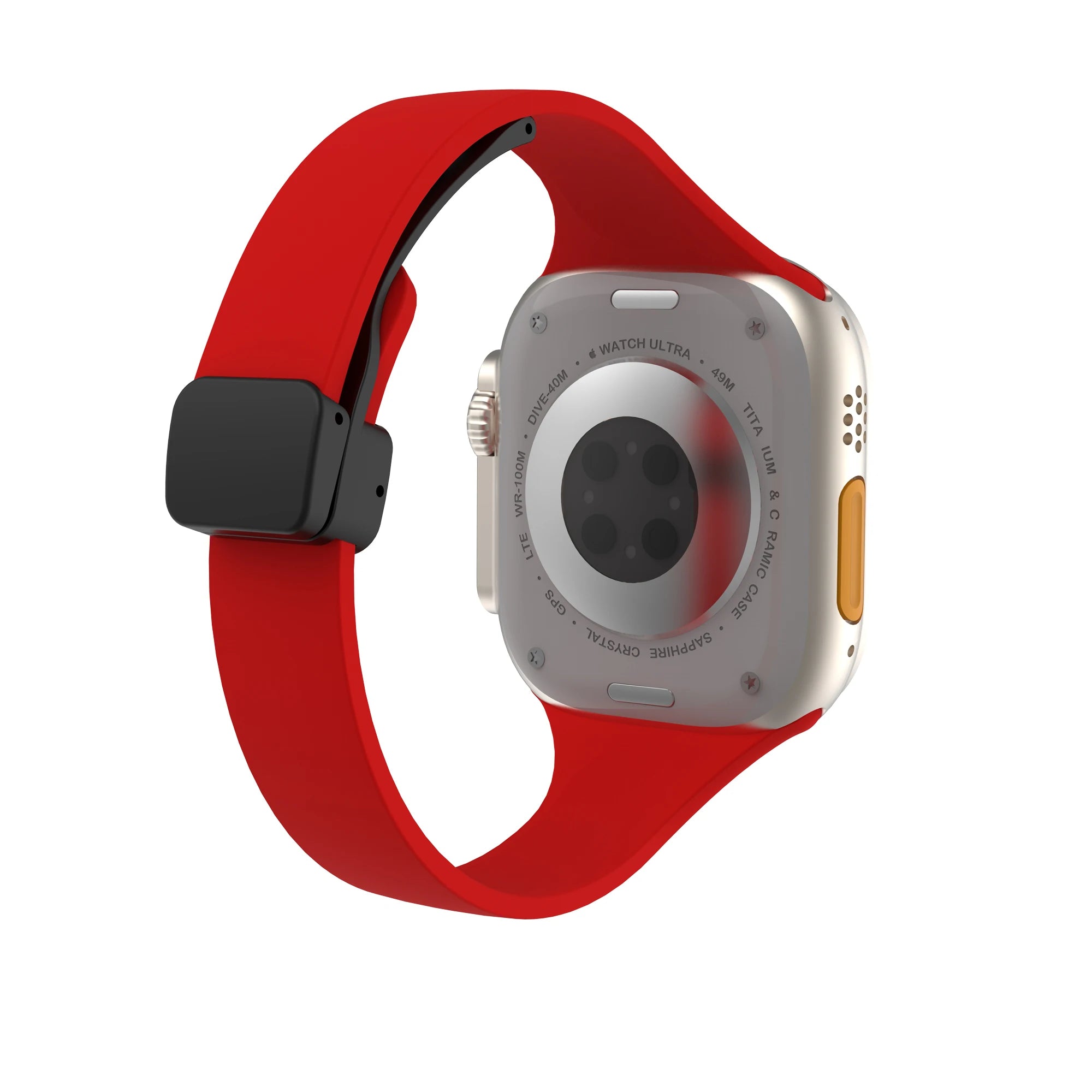 Women Slim Silicone band Magnetic Buckle band For Apple Watch Ultra 2 49mm 45mm 41mm 44mm 42mm 40mm 38mm 9 8 7 SE 6 5 4