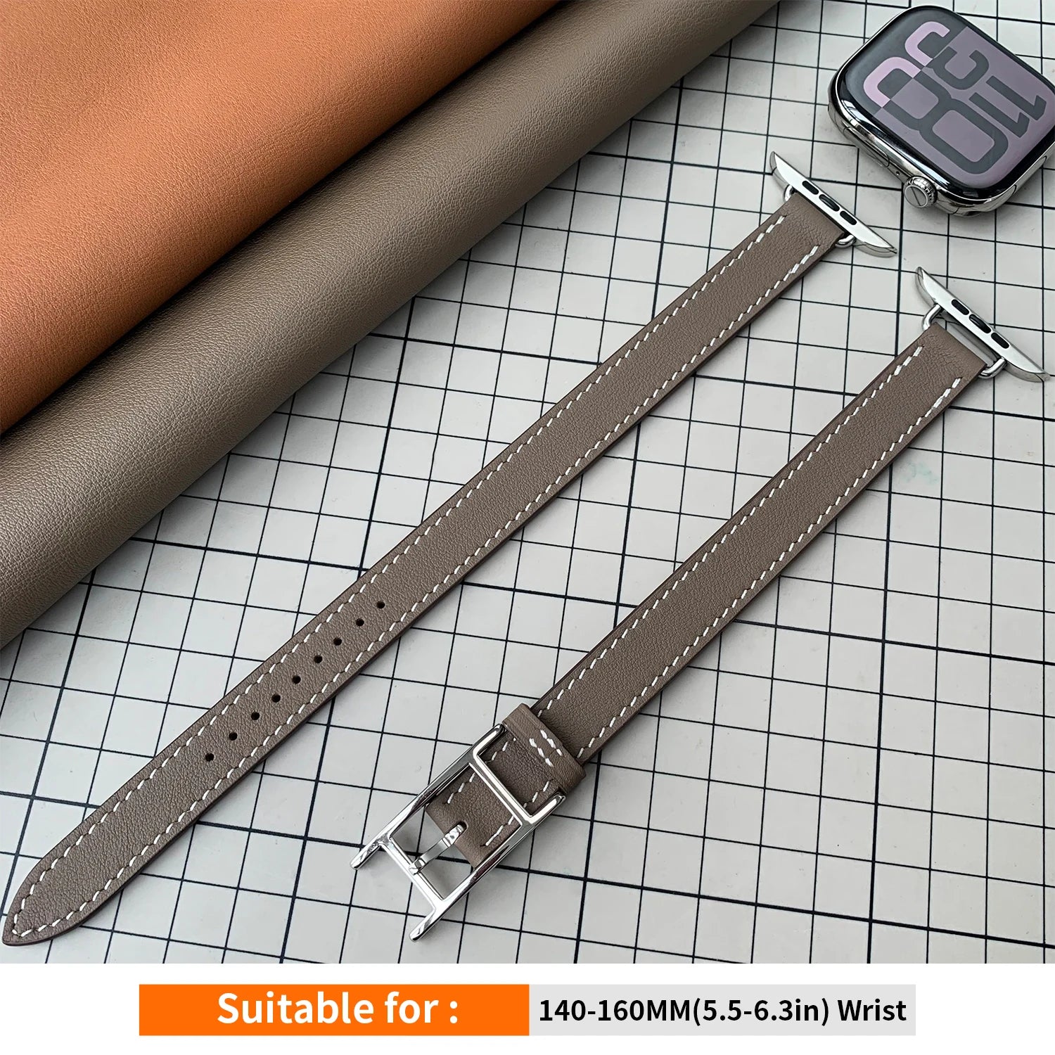 New 2025 Hapi Attelage Double Tour band For Apple Watch band Series 11 10 9 8 7 SE 3 Apple Watch Ultra 3 2 H Buckle Belt 42mm 46mm