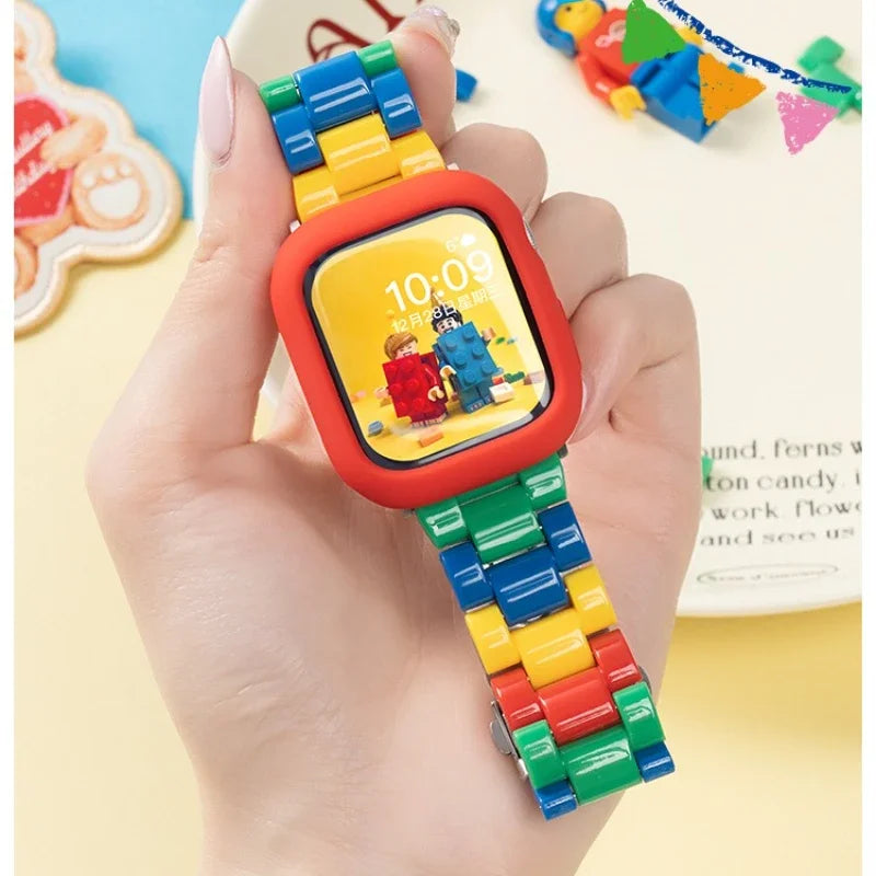 Y2k Korea Summer Colors Splicing band For Apple Watch band 46mm 42mm 45mm 41mm 38mm 49mm 42mm 44mm band Apple Watch Series 10 9 8 7 6 5 4 SE