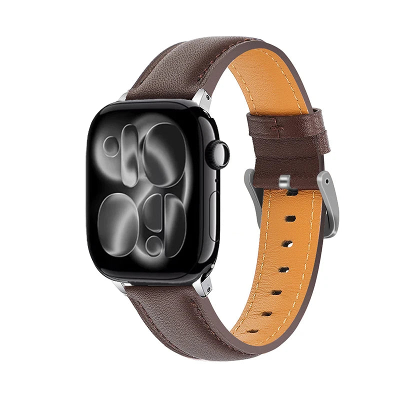 Simple Luxury Leather band For Apple Watch Ultra 3 2 49mm 46mm 40mm 44mm 42mm 41mm 45mm Series 11 10 9 8 7 SE 6 Apple Watch Band