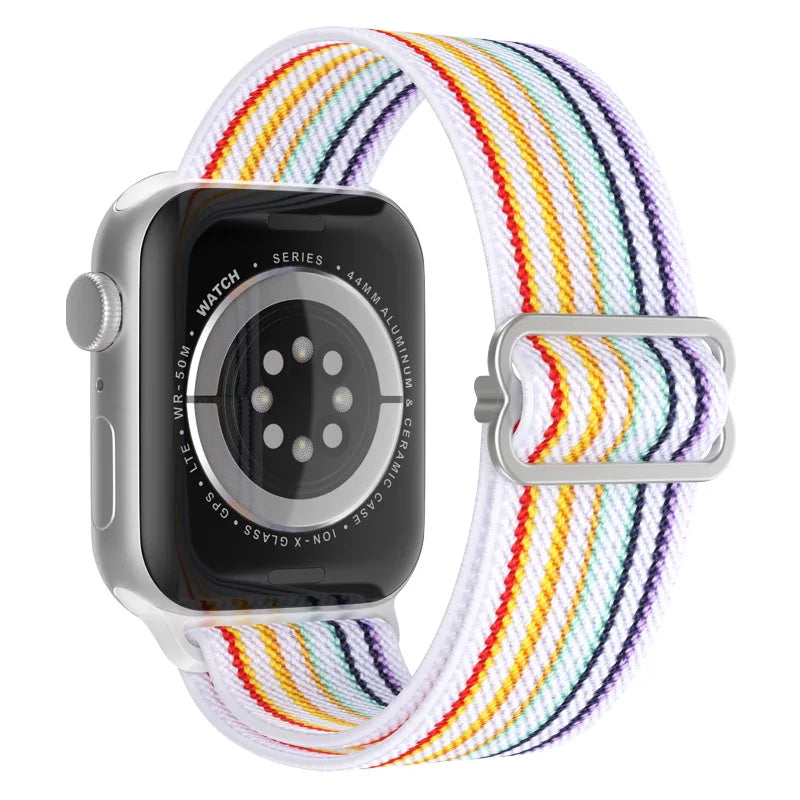 Nylon Elastic Solo Loop for Apple Watch Ultra 49mm band 45mm 44mm 46mm 41mm Scrunchie Adjustable band Apple Watch serie 6 7 8 9 10