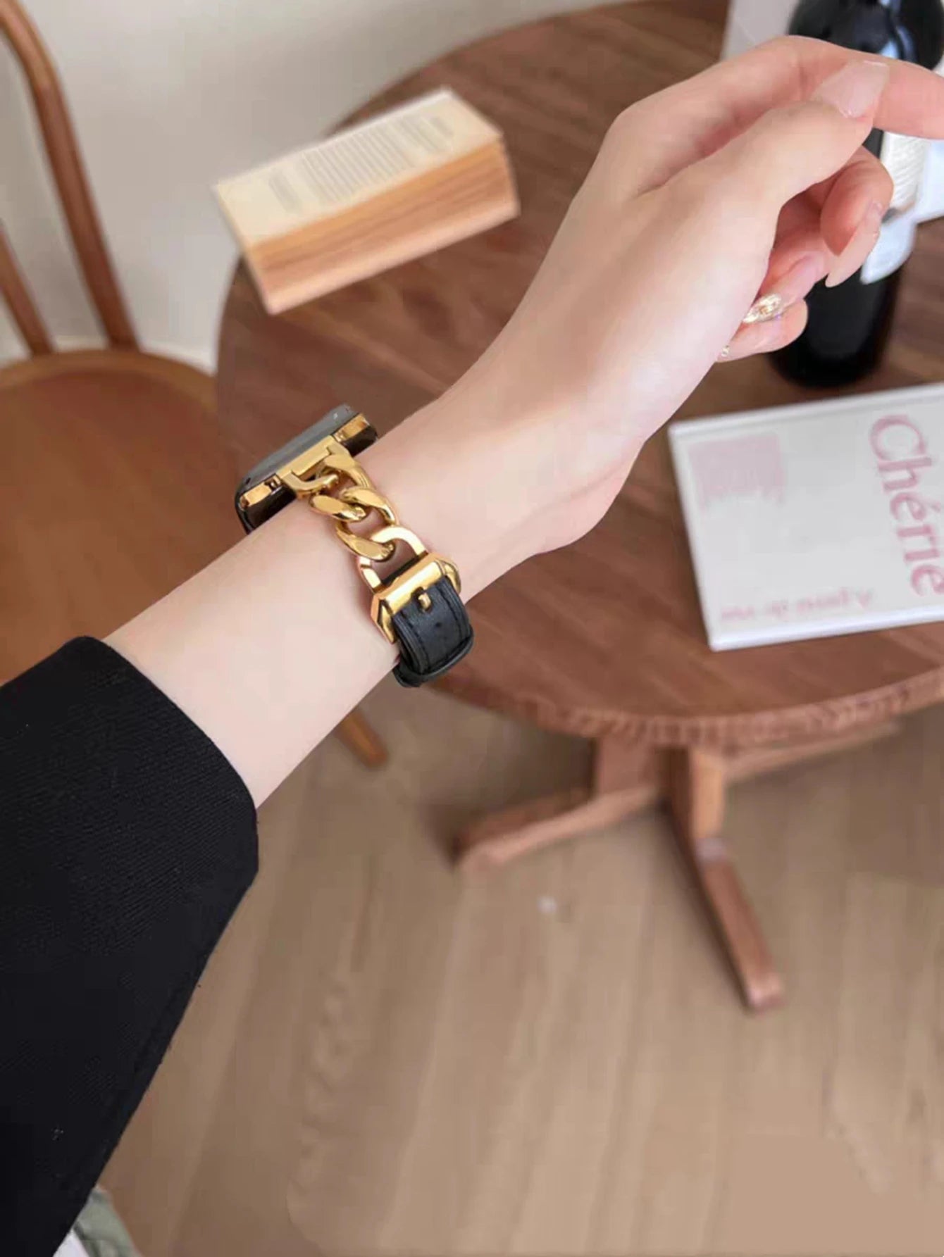 Metal link Elegant Slim Leather loop for Apple Watch band For Women Correa Thin for Apple Watch band