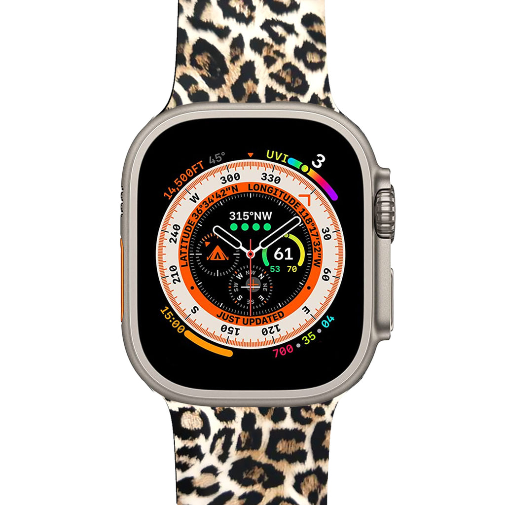 Leopard Printing band for Apple Watch band Ultra 2 49mm 44mm 40mm 41mm 45mm 38mm 42mm for Apple Watch 9 8 7 6 SE 5 4 Women Silicone band