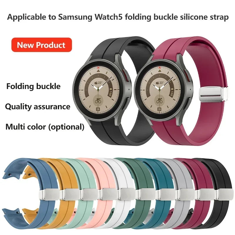 Magnetic Silicone Strap for Samsung Galaxy Watch 7 6 5 4 40mm 44mm 5Pro 45mm Band Bracelet for Galaxy Watch 6 4Classic 43mm 47mm