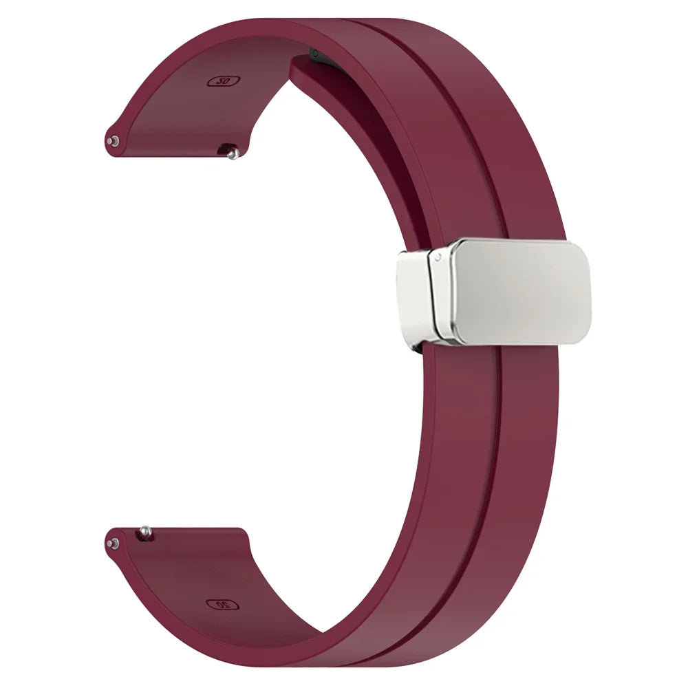 20mm 22mm Strap For Samsung Galaxy watch 4/5 pro/classic/gear s3/active 2 Sport Silicone Magnetic Buckle Huawei GT 2 2e 3 band