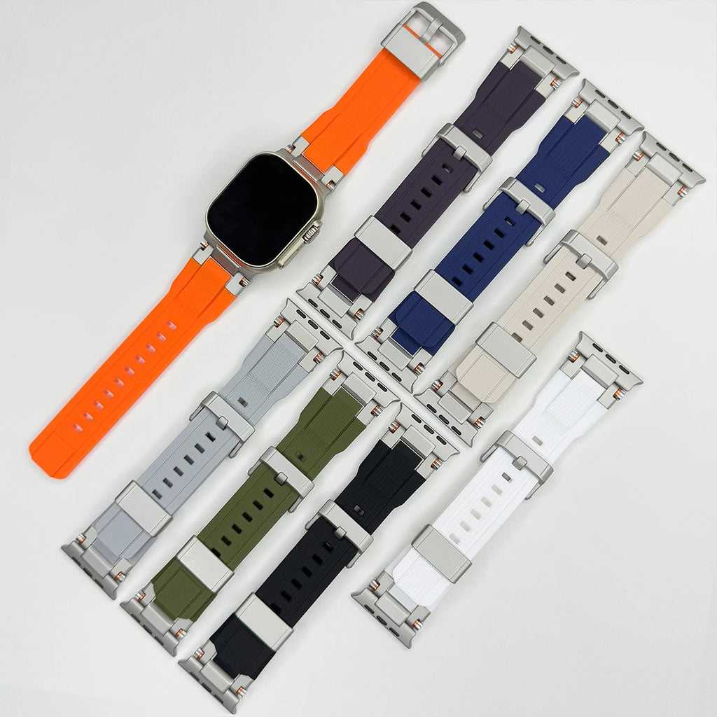 Men's Sport TPU band for Apple Watch band Ultra 2 49mm 46mm 45mm 44mm 42mm Silicone band for Apple Watch Series 10 9 8 7 6 5 4