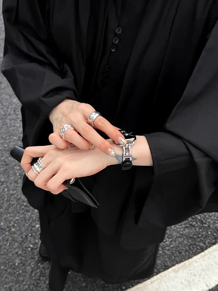 Luxury Leather band For Apple Watch Ultra 10 9 8 7 6 SE 5 4 Slim metal band For Apple Watch 38mm 40mm 42mm 44mm 45mm 46mm 49mm