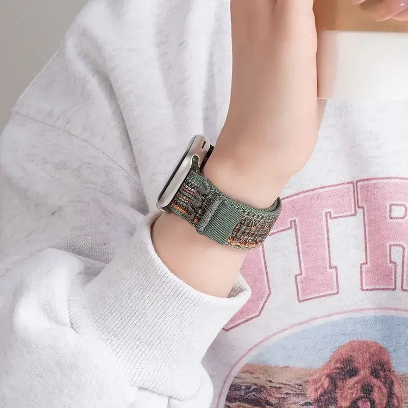 Sport Loop band for Apple Watch band Ultra 2 49mm 45mm 41mm 38mm 44mm Nylon band Apple Watch Series 10 9 8 7 6 5 4 SE 46mm 42mm