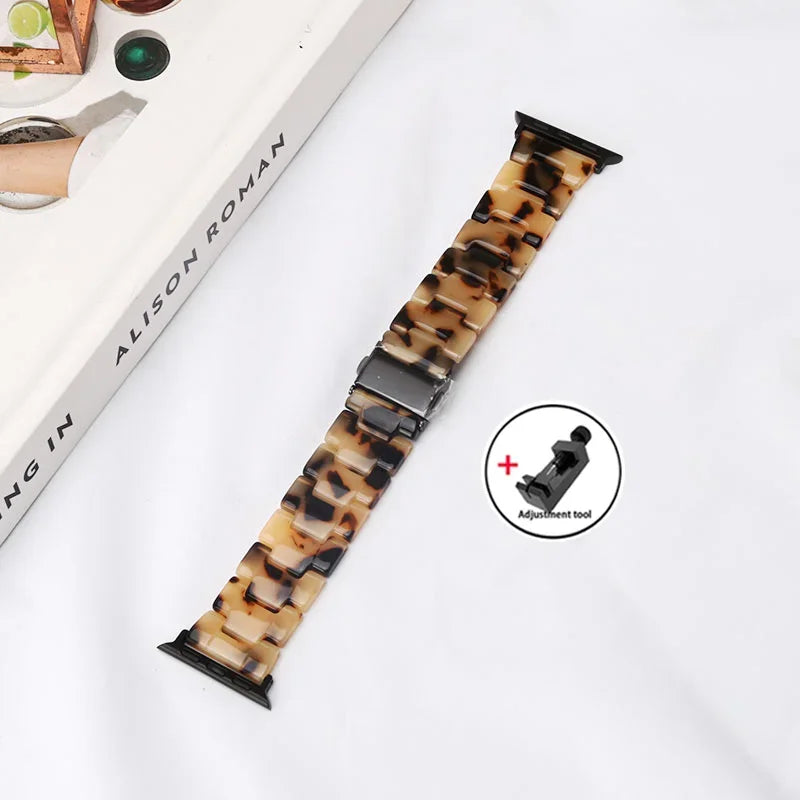 Resin band for Apple Watch band 44mm 40mm 45mm 49mm 38mm 42mm 41mm Fashion Wrist band for Apple Watch Series 8 7 6 5 4 3 2 1 Ultra 2