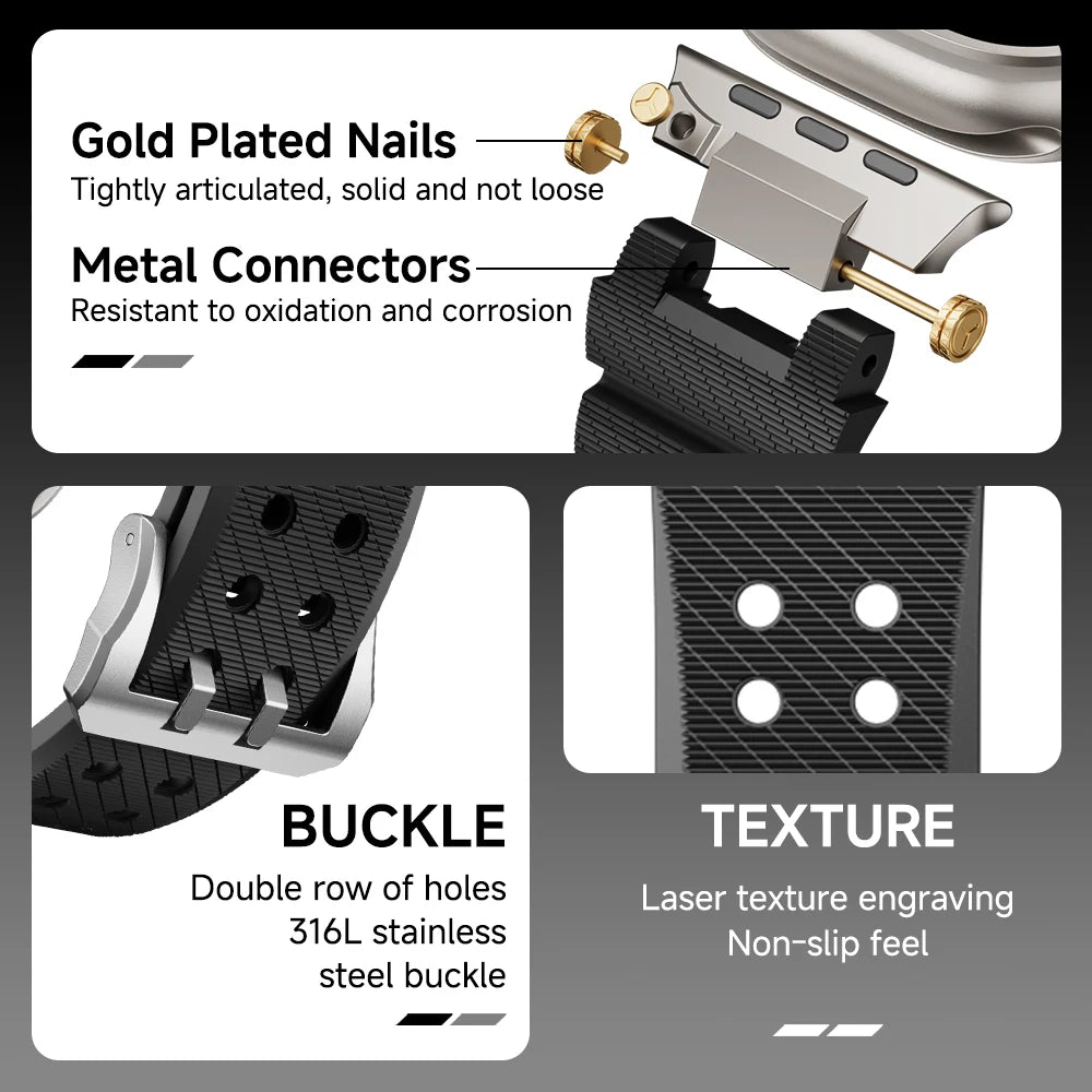 Silicone sport band for Apple Watch Ultra 2 1 49mm Series 10 46mm 9 8 7 45mm Rubber band for Apple Watch 6 5 4 SE 44mm band