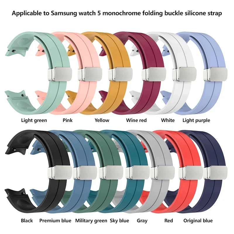 Magnetic Silicone Strap for Samsung Galaxy Watch 7 6 5 4 40mm 44mm 5Pro 45mm Band Bracelet for Galaxy Watch 6 4Classic 43mm 47mm